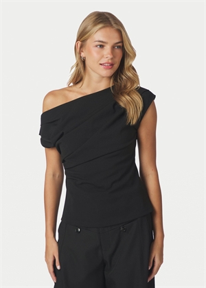 Mabelle drapy top Sort Neo Noir 